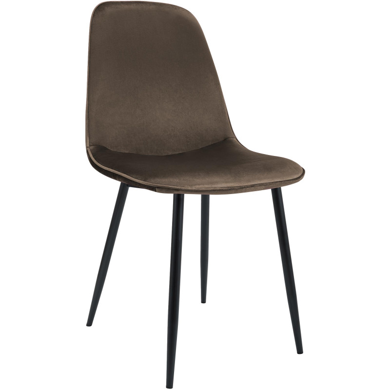 Silla de comedor Maryam de terciopelo marrón
