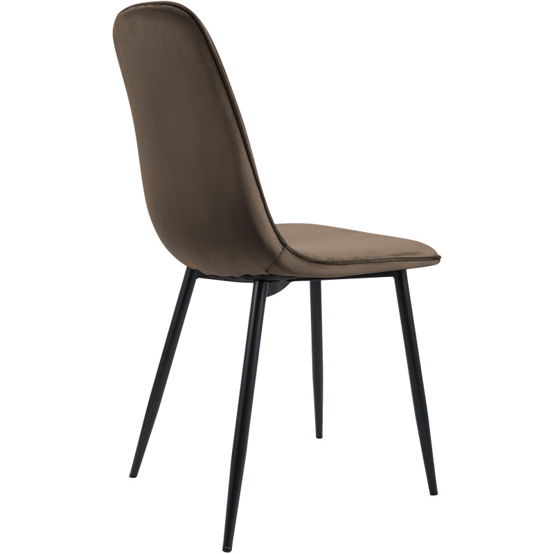 Silla de comedor Maryam de terciopelo marrón
