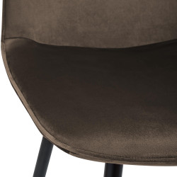 Silla de comedor Maryam de terciopelo marrón
