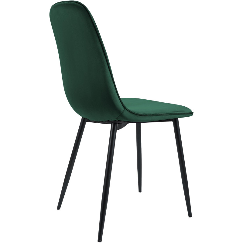 Silla de comedor Maryam de terciopelo verde

