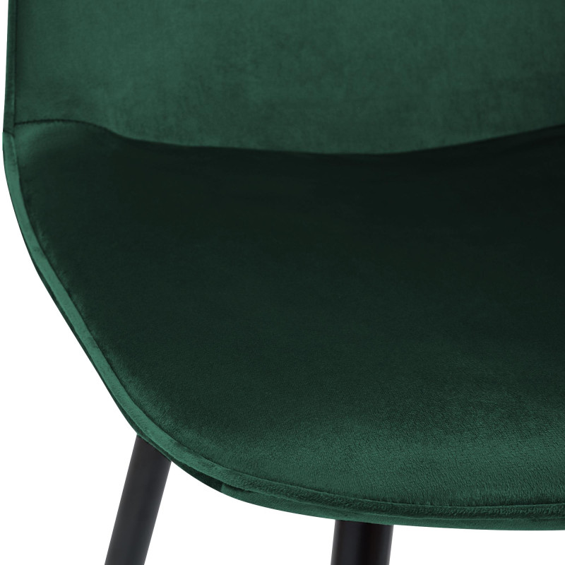 Silla de comedor Maryam de terciopelo verde
