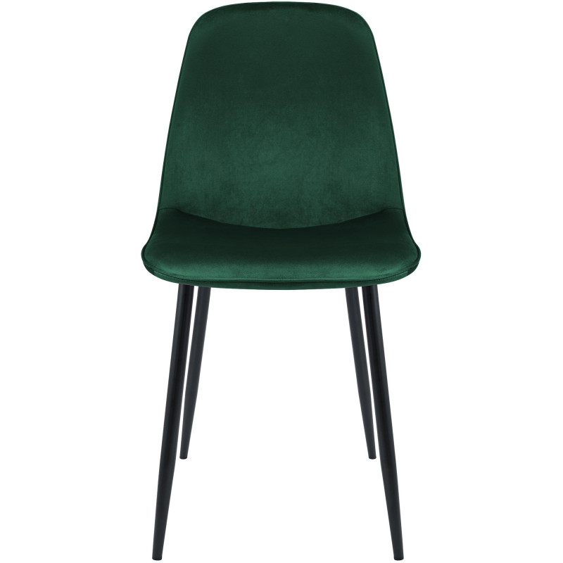 Silla de comedor Maryam de terciopelo verde
