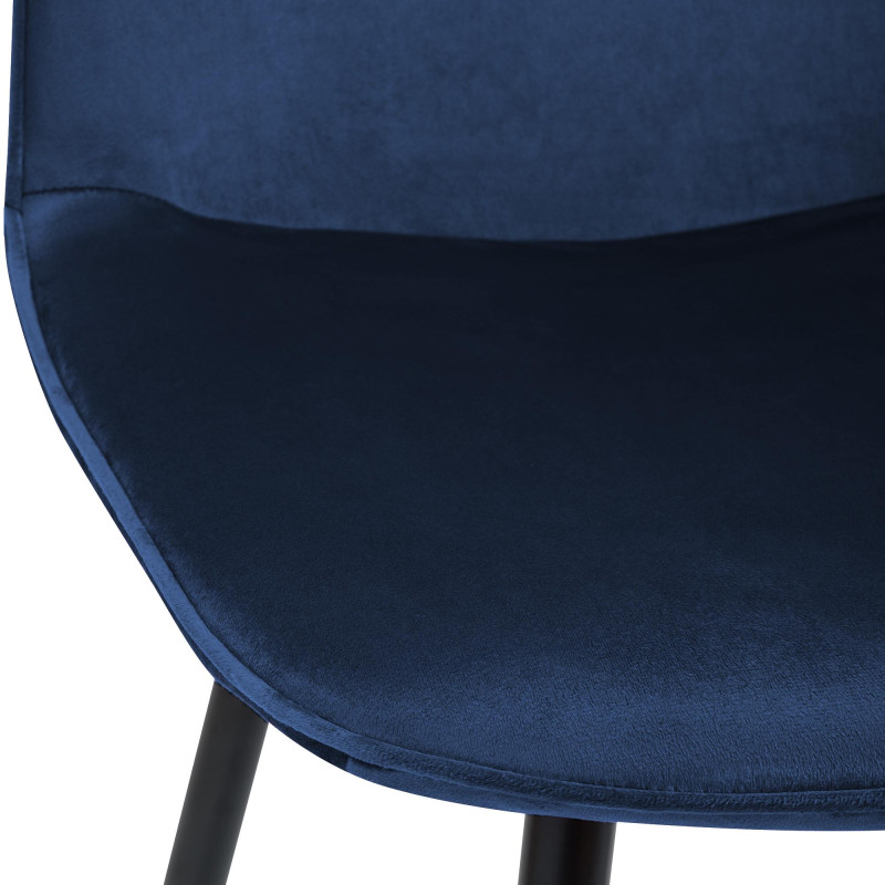 Silla de comedor Maryam de terciopelo azul oscuro
