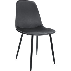 Silla de comedor Maryam de terciopelo gris oscuro
