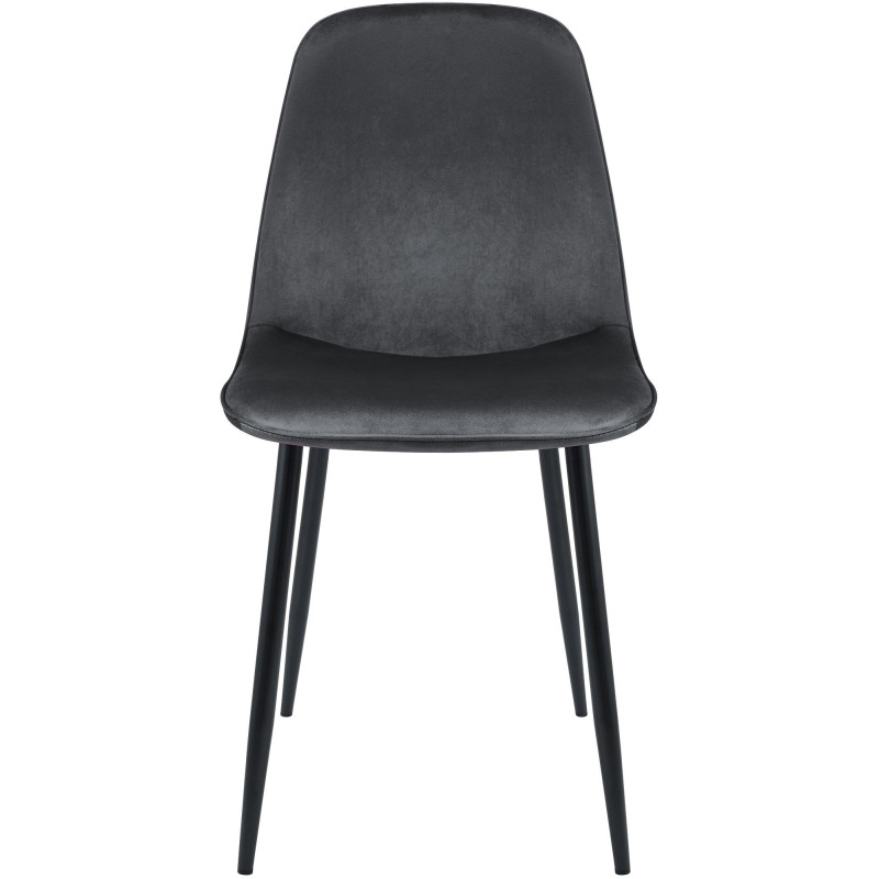 Silla de comedor Maryam de terciopelo gris oscuro
