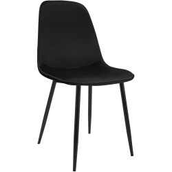 Chaise de salle à manger Maryam en velours noir

