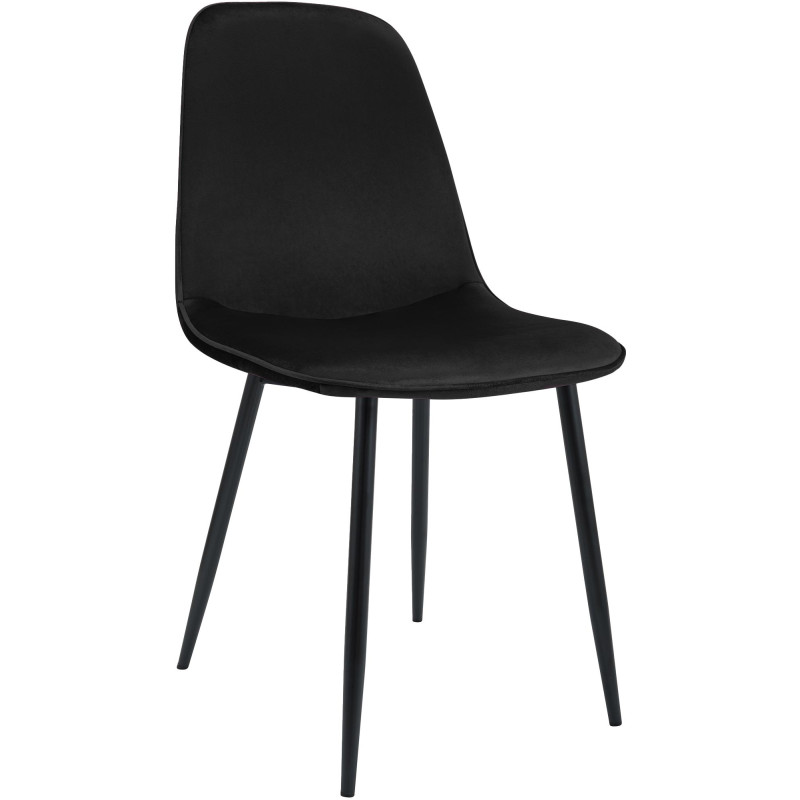 Chaise de salle à manger Maryam en velours noir
