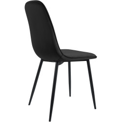 Chaise de salle à manger Maryam en velours noir
