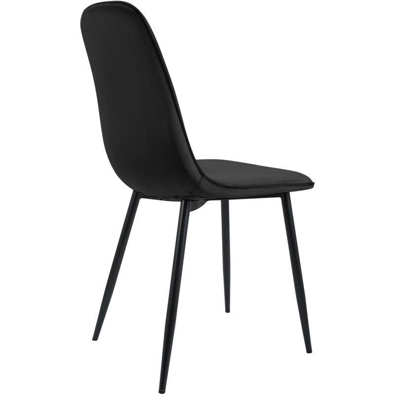 Chaise de salle à manger Maryam en velours noir
