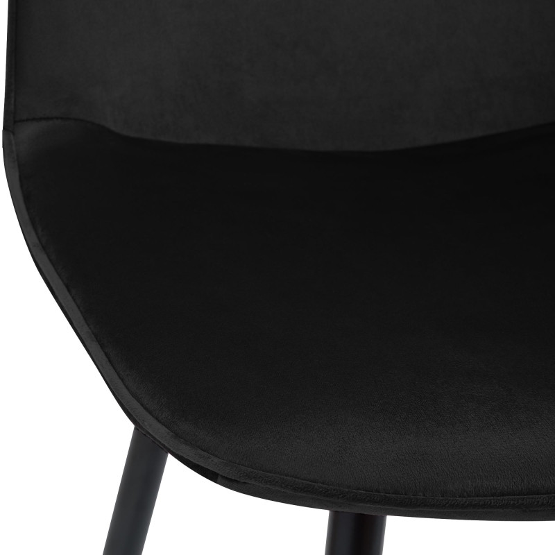Chaise de salle à manger Maryam en velours noir
