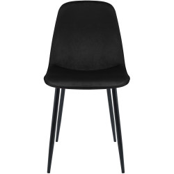 Chaise de salle à manger Maryam en velours noir
