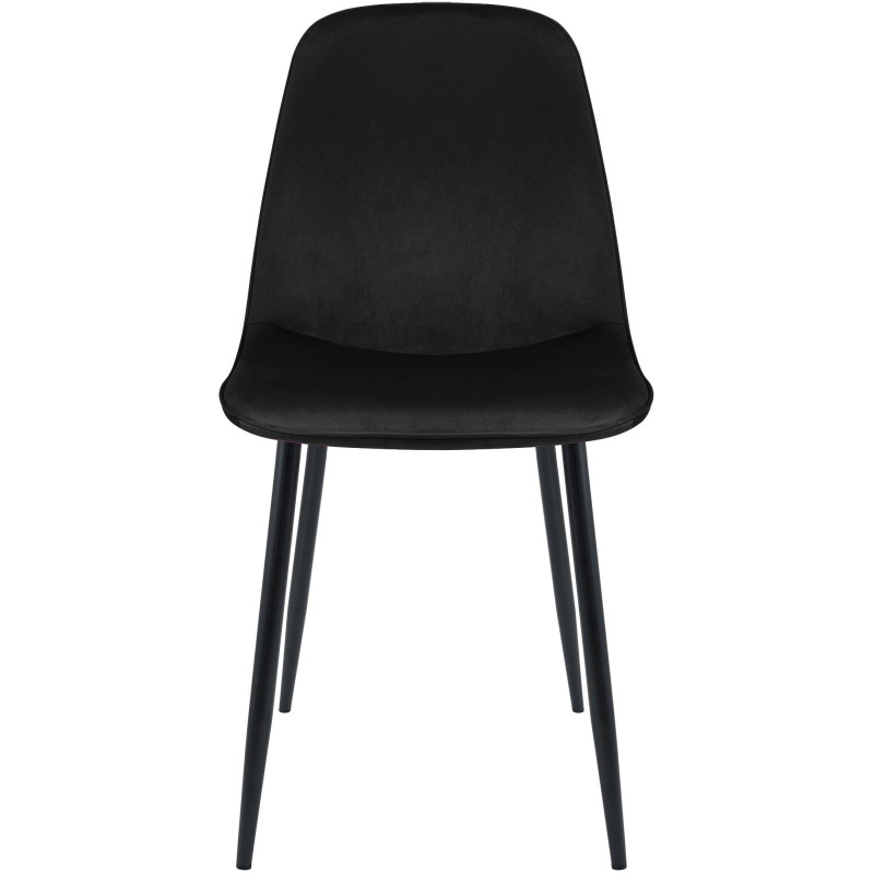 Chaise de salle à manger Maryam en velours noir
