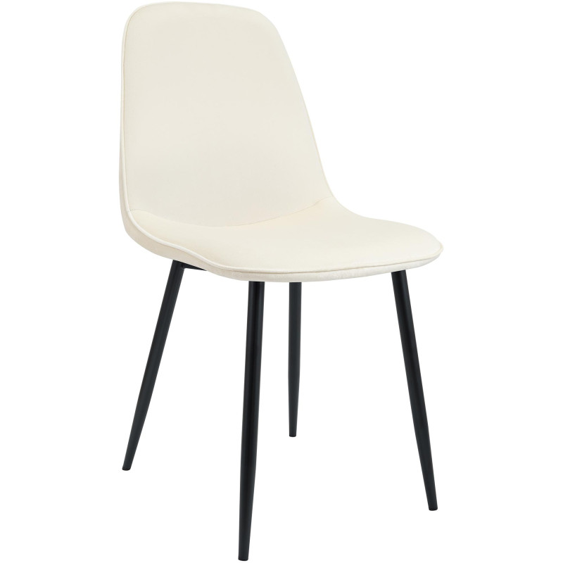 Silla de comedor Maryam terciopelo crema
