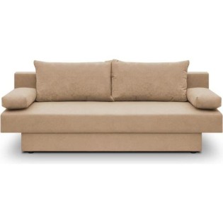 Banquette convertible 3 places Pyry - Tissu beige /sable L 187 x P 85 cm