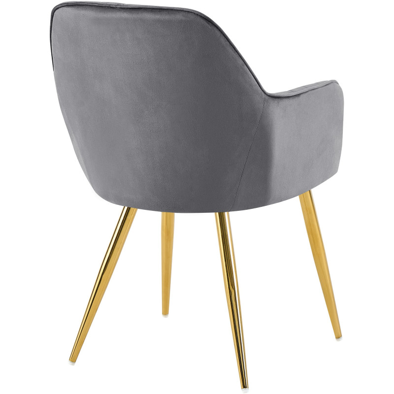 Silla de comedor Cheryl terciopelo dorado gris oscuro
