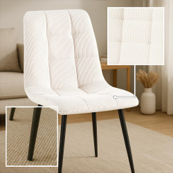 Sedia da pranzo Tilde Cord color crema

