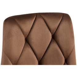 Silla de comedor Clairton de terciopelo marrón
