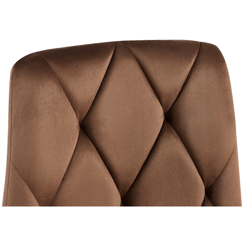 Silla de comedor Clairton de terciopelo marrón
