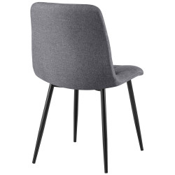 Silla de comedor Clairton de tela gris oscuro
