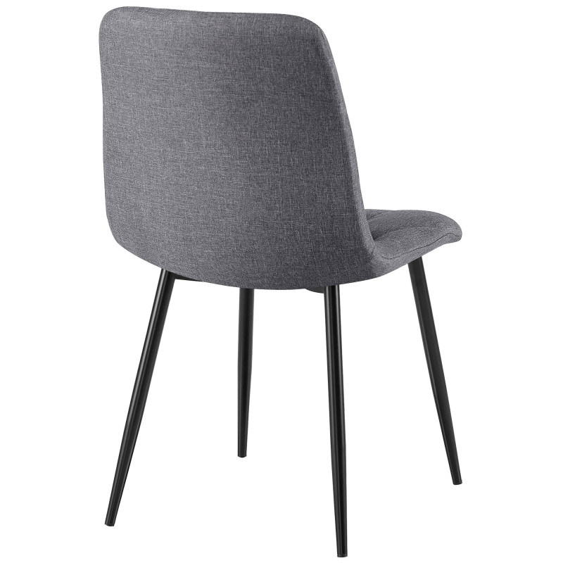Silla de comedor Clairton de tela gris oscuro
