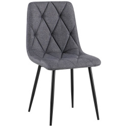 Silla de comedor Clairton de tela gris oscuro
