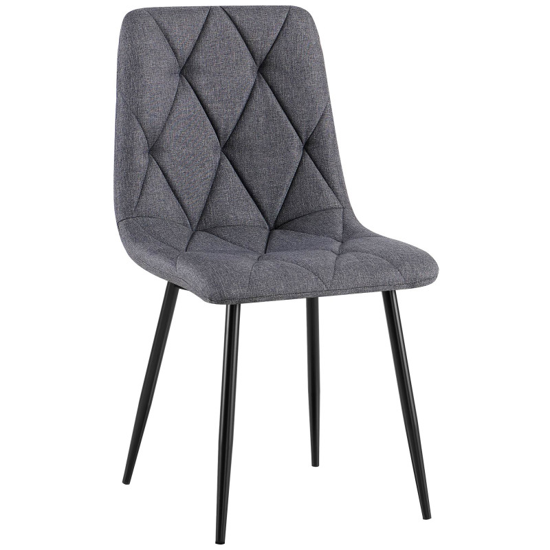 Silla de comedor Clairton de tela gris oscuro
