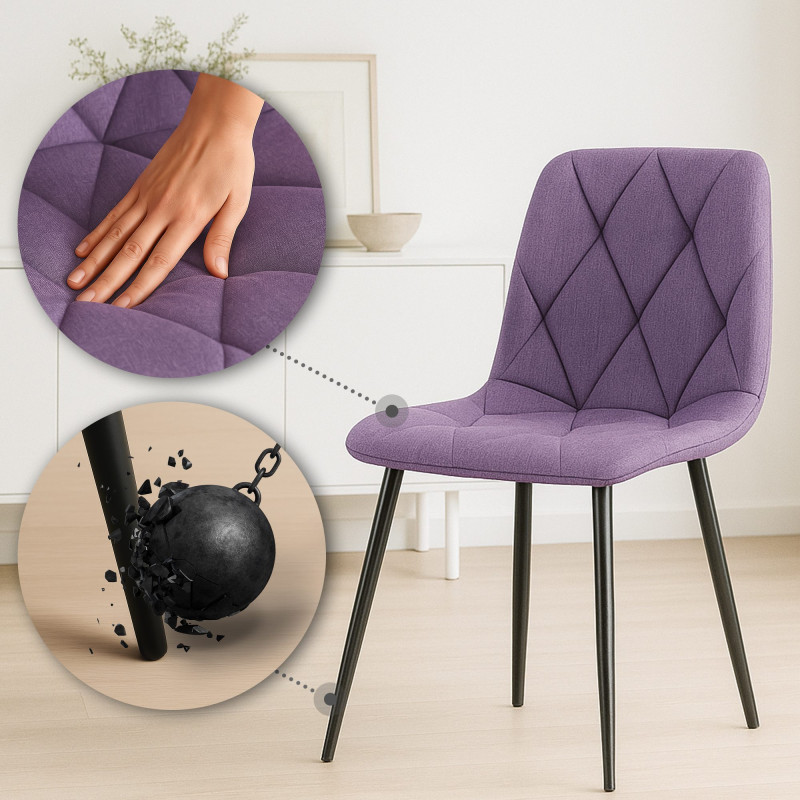 Chaise de salle à manger en tissu Clairton violet
