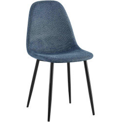 Silla de comedor Napier de tela azul oscuro
