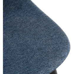 Silla de comedor Napier de tela azul oscuro
