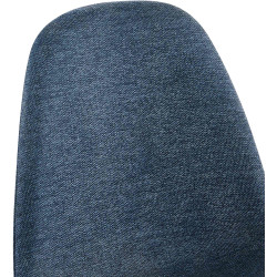 Silla de comedor Napier de tela azul oscuro
