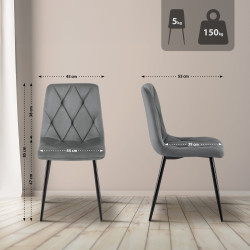 Lot de 2 chaises de salle à...