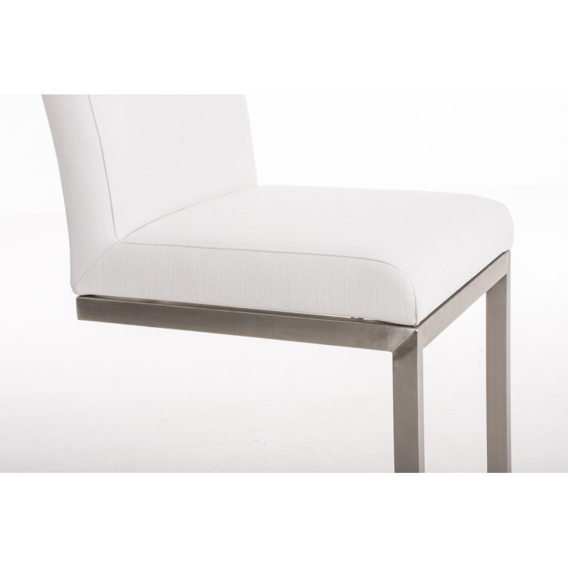 Tabouret de bar Paros en tissu blanc