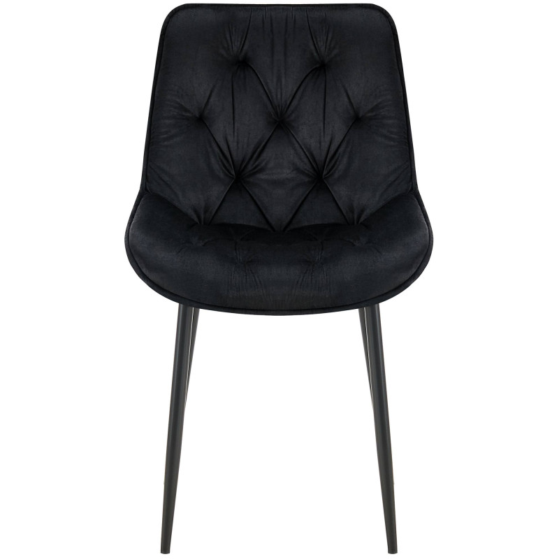 Conjunto de 2 sillas de comedor Wallace de terciopelo negro
