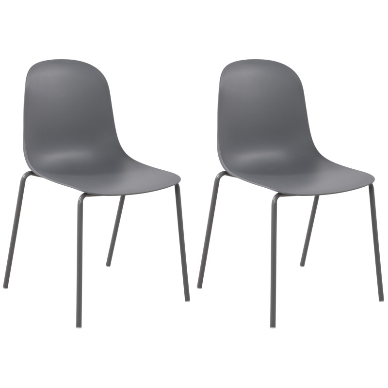 Set di 2 sedie Hardin grigio scuro
