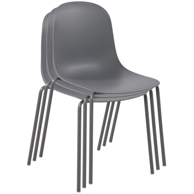 Set di 2 sedie Hardin grigio scuro
