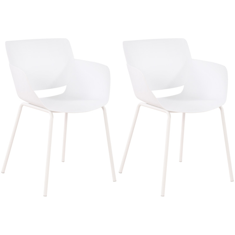 Conjunto de 2 cadeiras Alpena em branco
