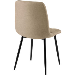Conjunto de 2 cadeiras de sala de jantar Tilde em tecido bege acinzentado
