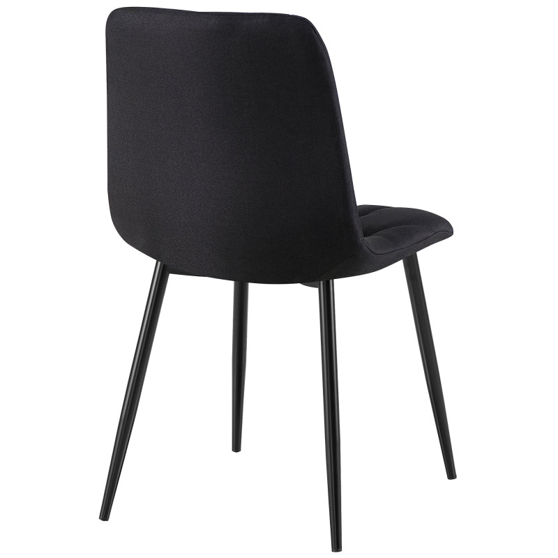 Juego de 2 sillas de comedor de tela Clairton negras
