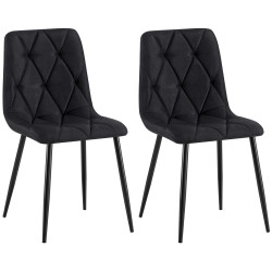 Juego de 2 sillas de comedor de tela Clairton negras
