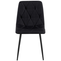 Juego de 2 sillas de comedor de tela Clairton negras
