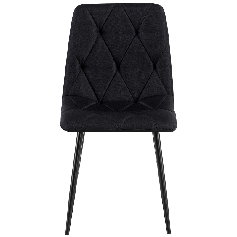 Juego de 2 sillas de comedor de tela Clairton negras
