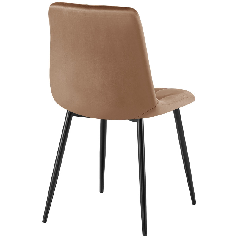 Juego de 2 sillas de comedor Clairton de terciopelo marrón

