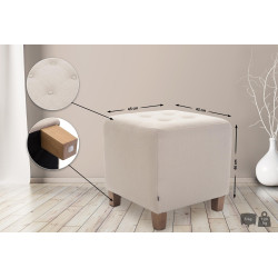 Pouf Pharaon, crème clair antique