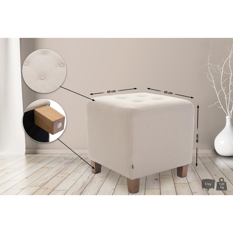 Pouf Pharaon, crème clair antique