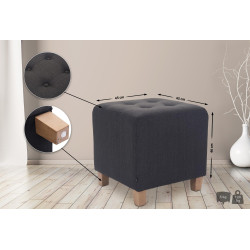 Pouf Pharaon, gris clair foncé antique