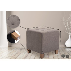 Pouf Pharaon, taupe clair antique