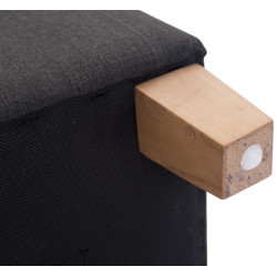 Lot de 2 Poufs Pharaon, gris clair foncé antique