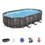 Kit Piscine hors sol tubulaire BESTWAY - Power Steel™ - 610 x 366 x 122 cm - Ovale (Avec épurateur, échelle, bвche)