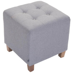 Lot de 2 Poufs Pharaon, gris clair antique