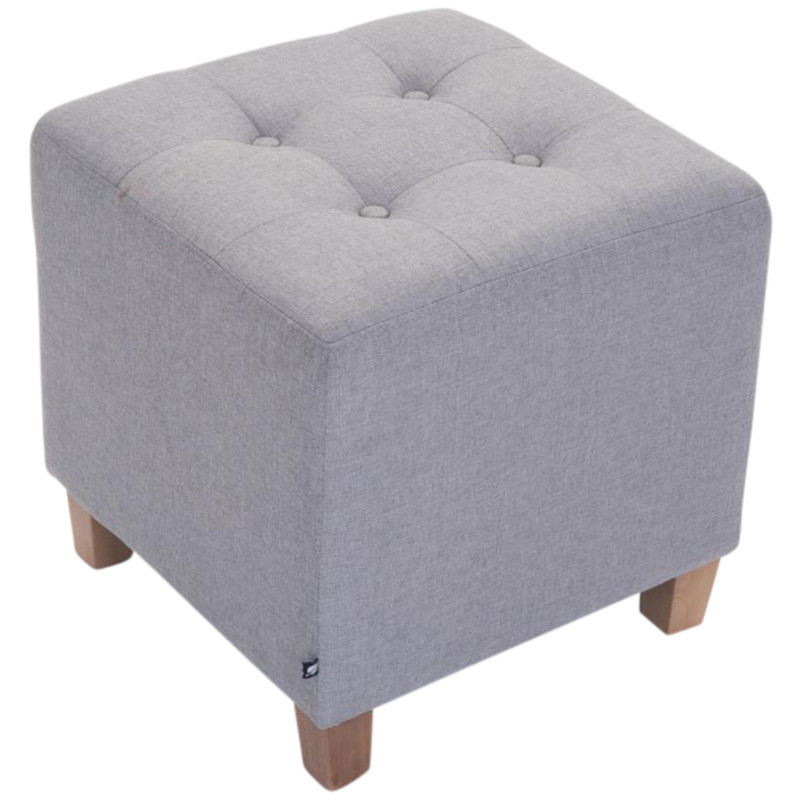 Lot de 2 Poufs Pharaon, gris clair antique